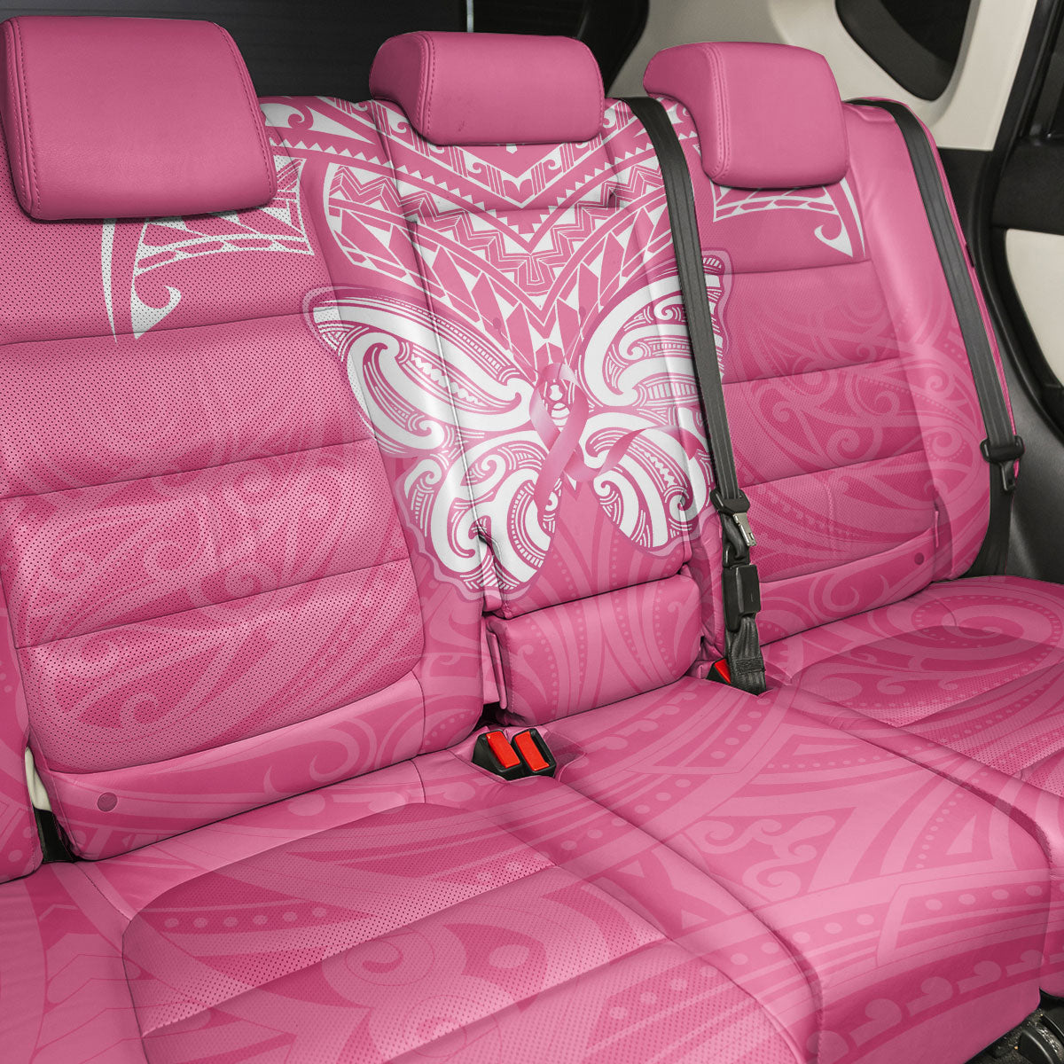 New Zealand Breast Cancer Support Back Car Seat Cover Maori Butterfly Pink Ribbon