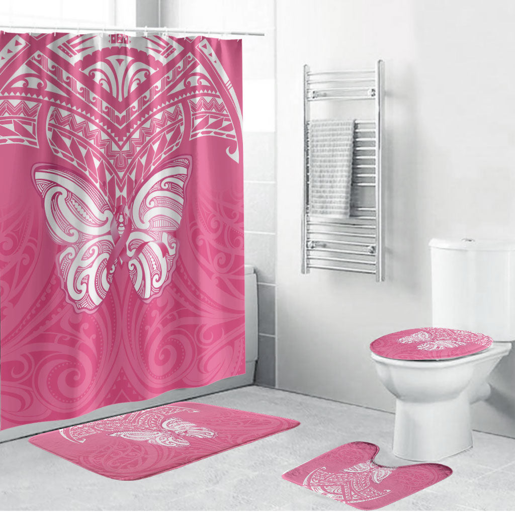 New Zealand Breast Cancer Support Bathroom Set Maori Butterfly Pink Ribbon