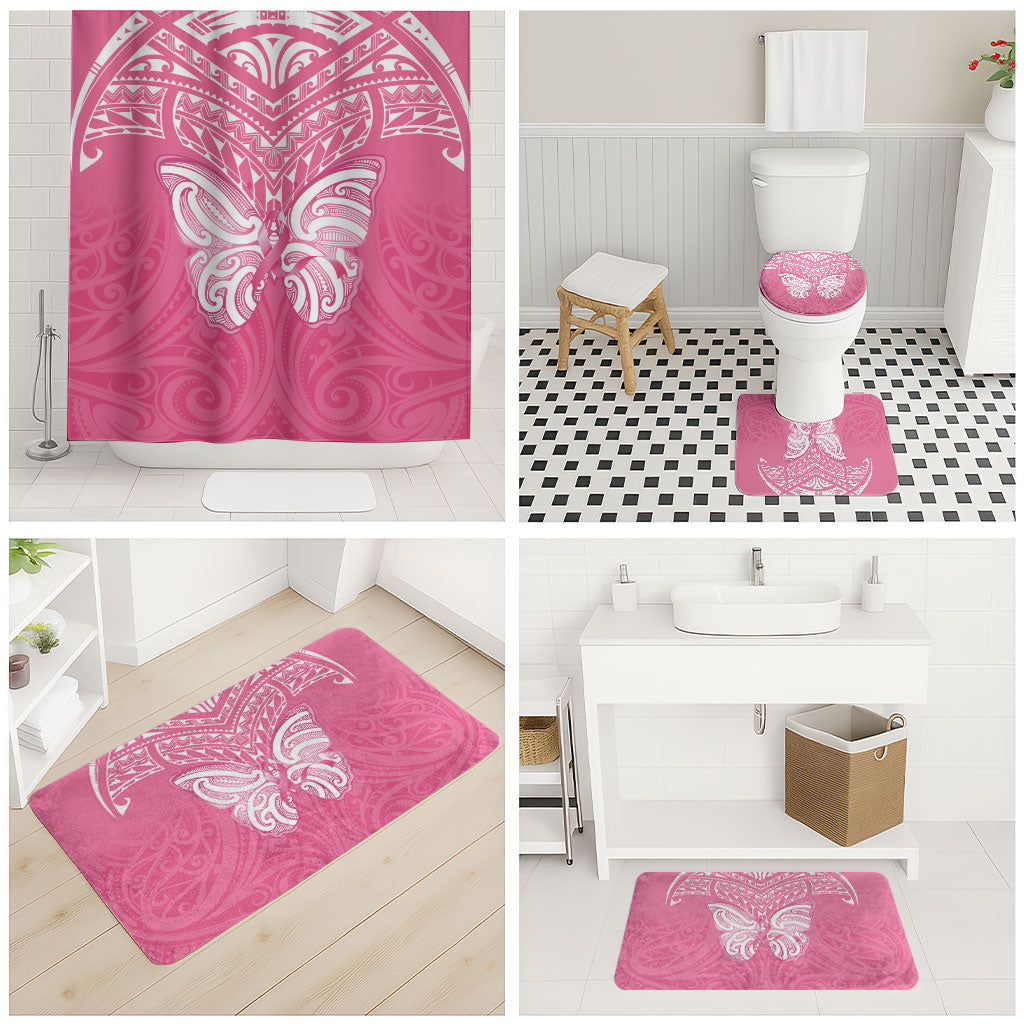 New Zealand Breast Cancer Support Bathroom Set Maori Butterfly Pink Ribbon