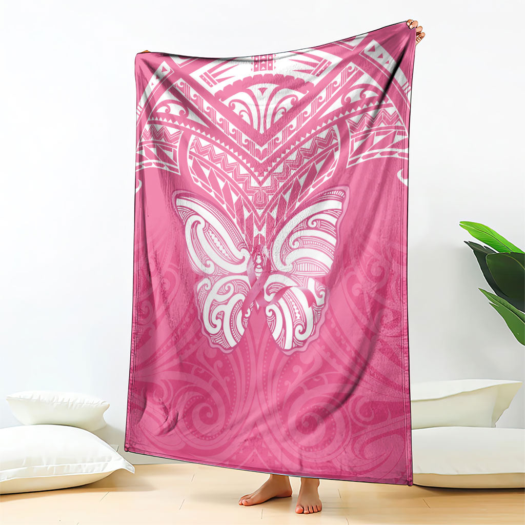 New Zealand Breast Cancer Support Blanket Maori Butterfly Pink Ribbon