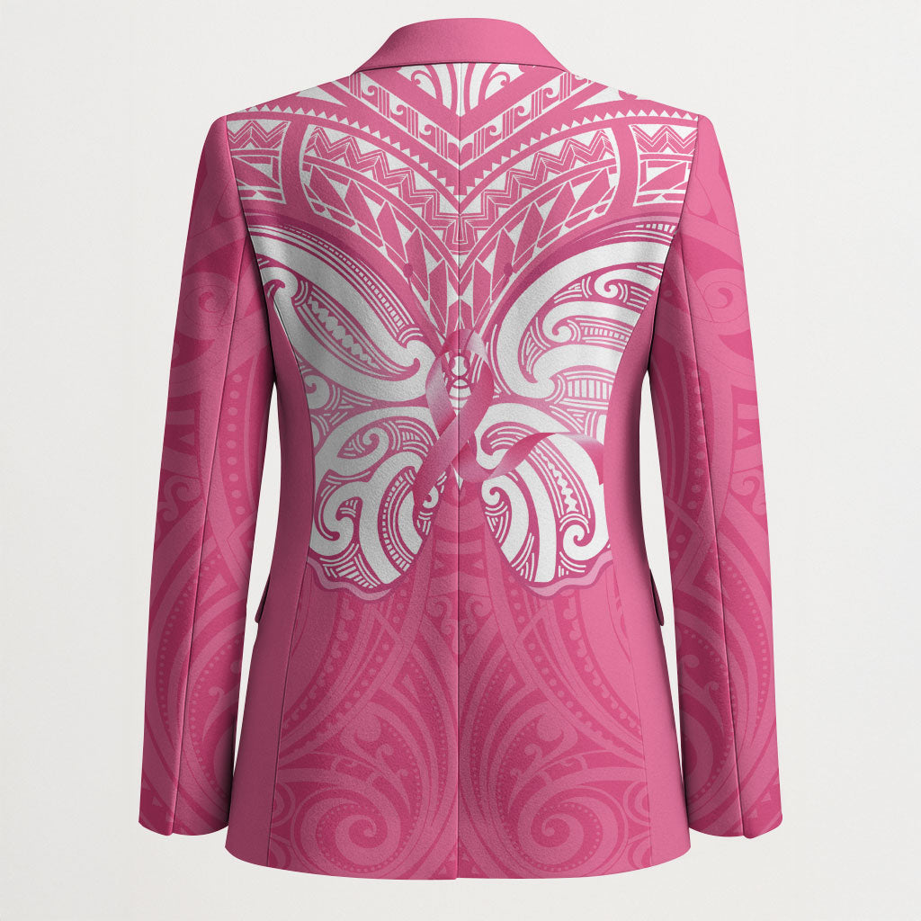 New Zealand Breast Cancer Support Blazer Maori Butterfly Pink Ribbon