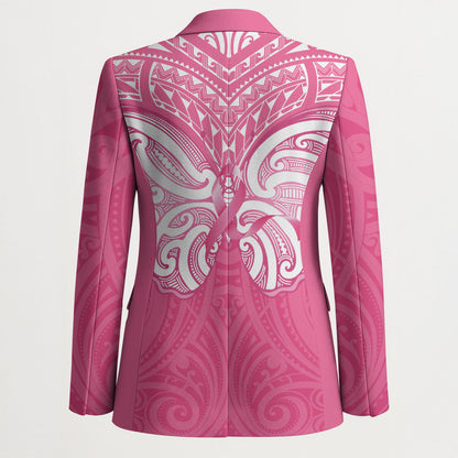 New Zealand Breast Cancer Support Blazer Maori Butterfly Pink Ribbon