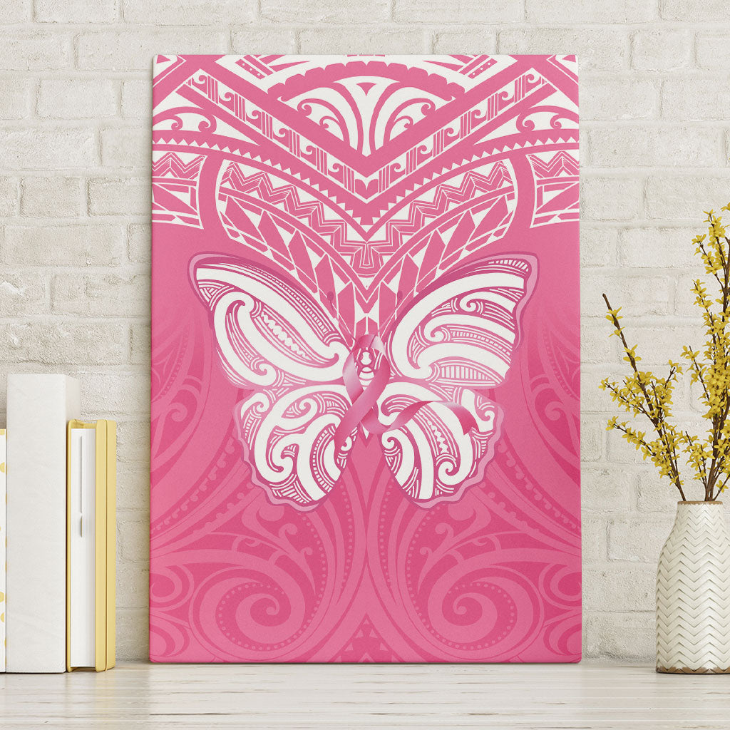 New Zealand Breast Cancer Support Canvas Wall Art Maori Butterfly Pink Ribbon