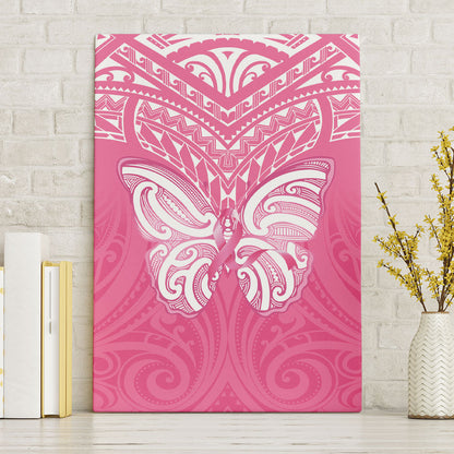 New Zealand Breast Cancer Support Canvas Wall Art Maori Butterfly Pink Ribbon