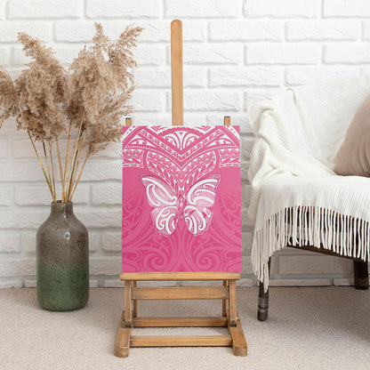 New Zealand Breast Cancer Support Canvas Wall Art Maori Butterfly Pink Ribbon
