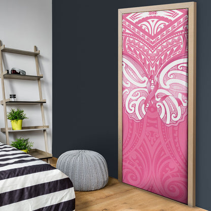 New Zealand Breast Cancer Support Door Cover Maori Butterfly Pink Ribbon
