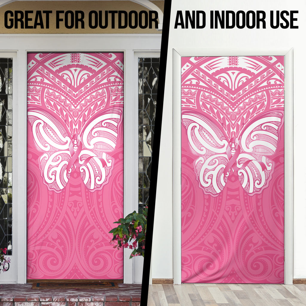 New Zealand Breast Cancer Support Door Cover Maori Butterfly Pink Ribbon