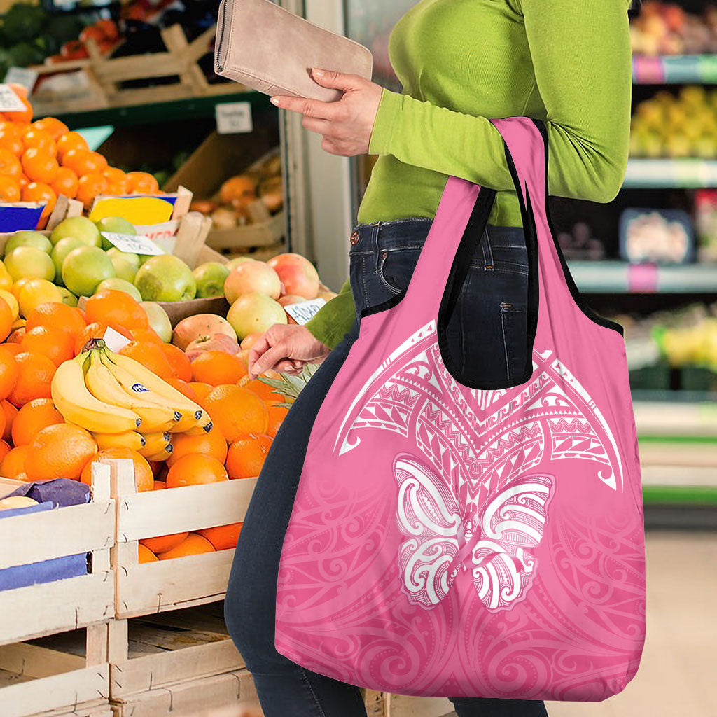 New Zealand Breast Cancer Support Grocery Bag Maori Butterfly Pink Ribbon