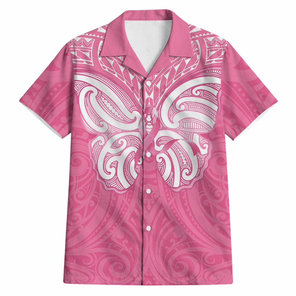 New Zealand Breast Cancer Support Hawaiian Shirt Maori Butterfly Pink Ribbon