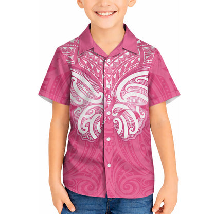 New Zealand Breast Cancer Support Hawaiian Shirt Maori Butterfly Pink Ribbon