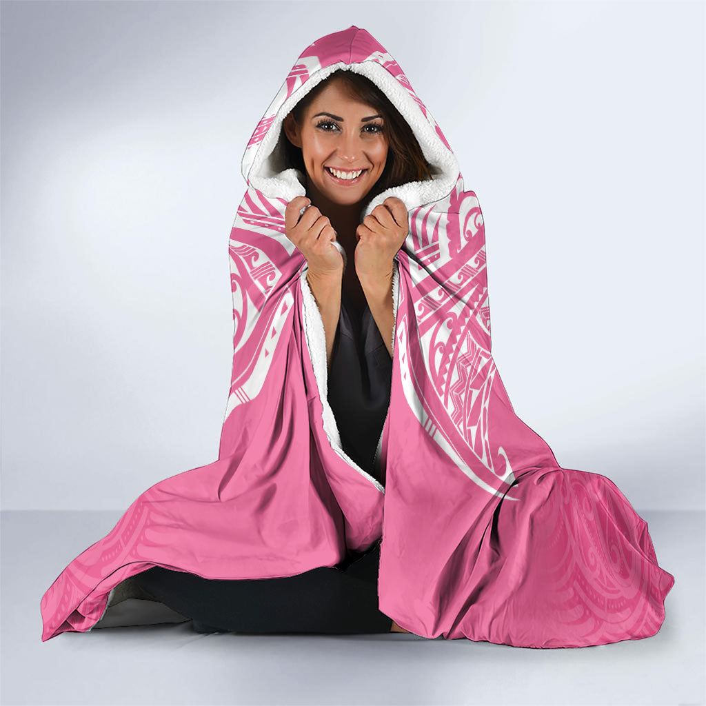 New Zealand Breast Cancer Support Hooded Blanket Maori Butterfly Pink Ribbon