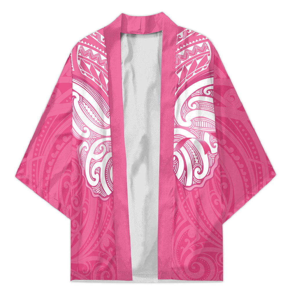 New Zealand Breast Cancer Support Kimono Maori Butterfly Pink Ribbon
