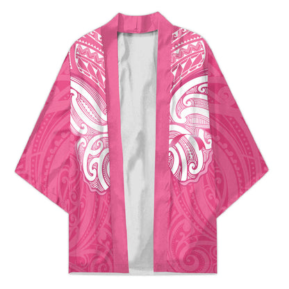 New Zealand Breast Cancer Support Kimono Maori Butterfly Pink Ribbon