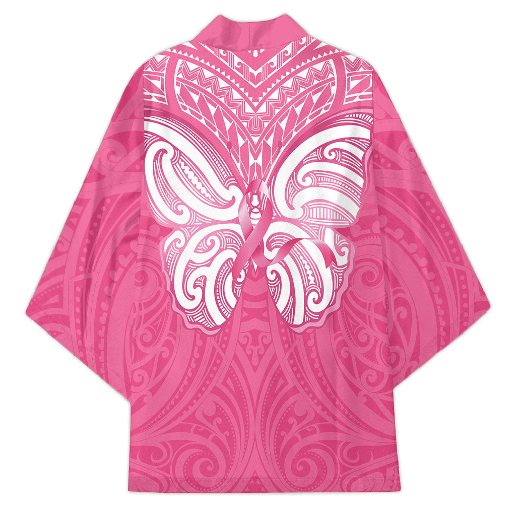 New Zealand Breast Cancer Support Kimono Maori Butterfly Pink Ribbon