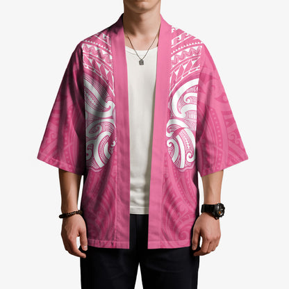New Zealand Breast Cancer Support Kimono Maori Butterfly Pink Ribbon