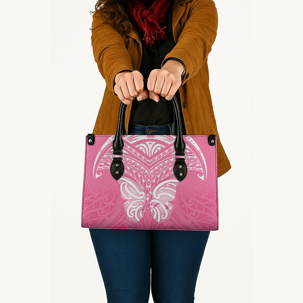 New Zealand Breast Cancer Support Leather Bag Maori Butterfly Pink Ribbon