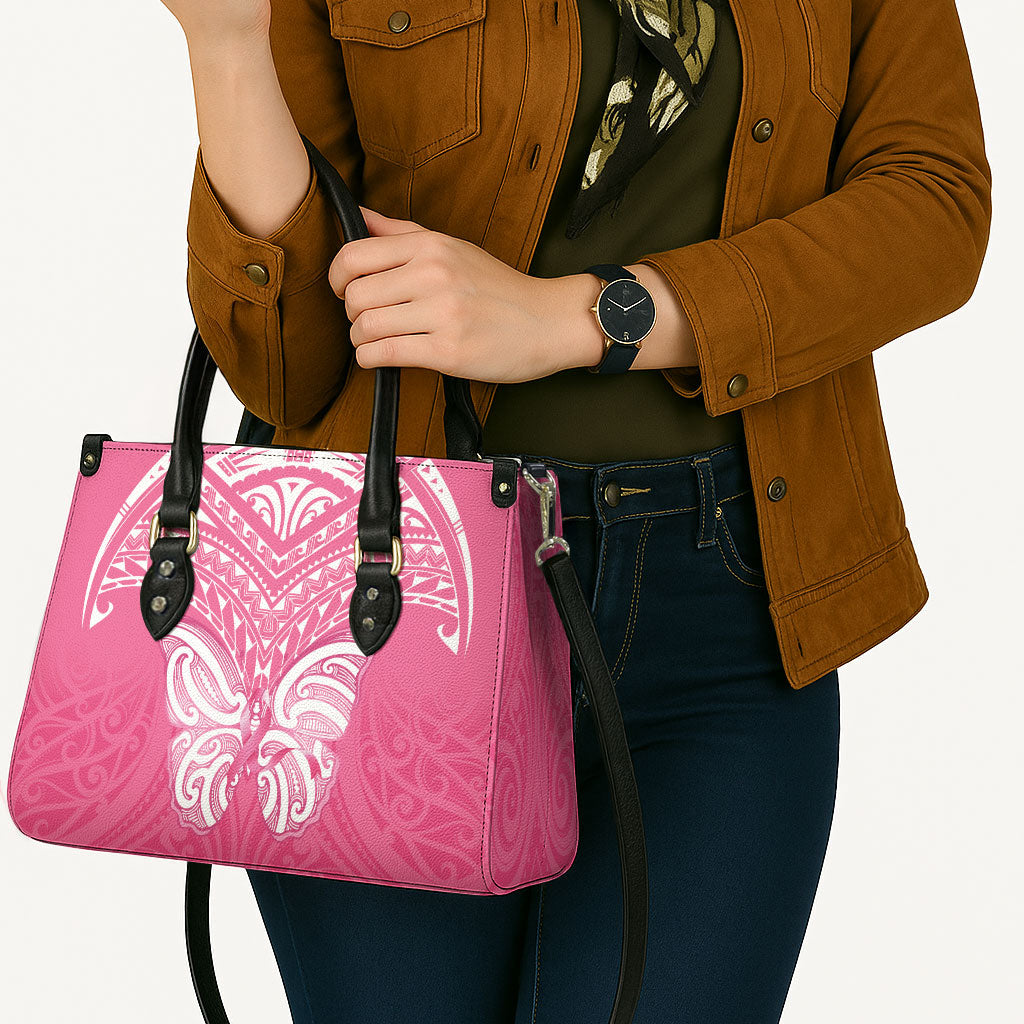 New Zealand Breast Cancer Support Leather Bag Maori Butterfly Pink Ribbon