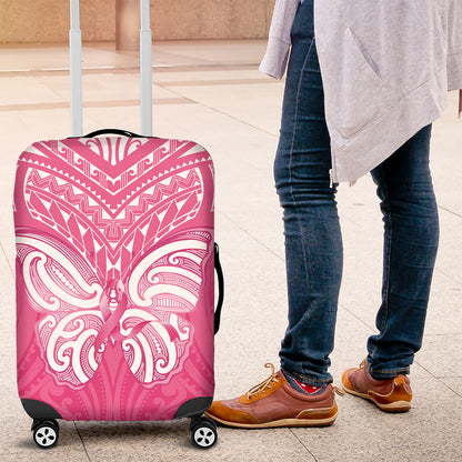 New Zealand Breast Cancer Support Luggage Cover Maori Butterfly Pink Ribbon