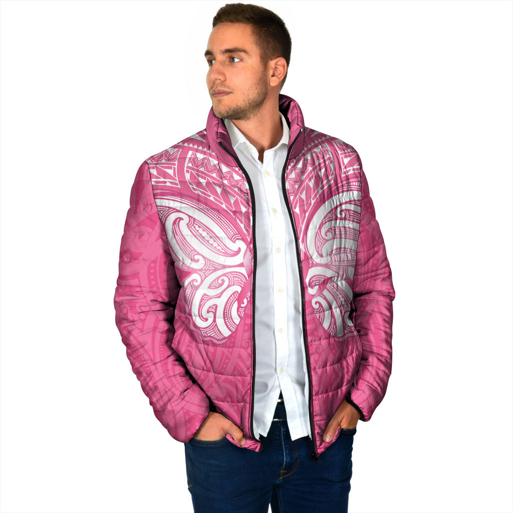 New Zealand Breast Cancer Support Padded Jacket Maori Butterfly Pink Ribbon