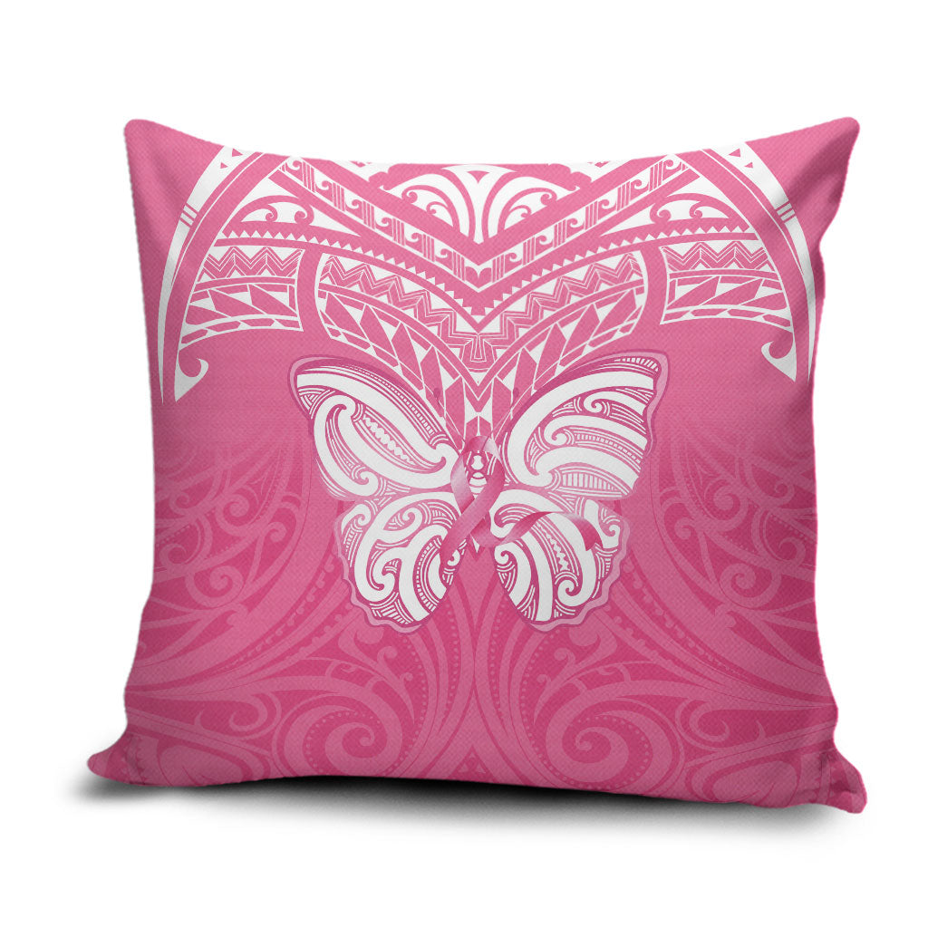 New Zealand Breast Cancer Support Pillow Cover Maori Butterfly Pink Ribbon