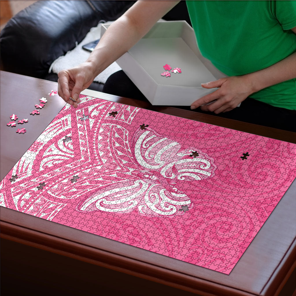 New Zealand Breast Cancer Support Puzzle Maori Butterfly Pink Ribbon