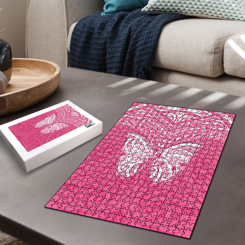 New Zealand Breast Cancer Support Puzzle Maori Butterfly Pink Ribbon