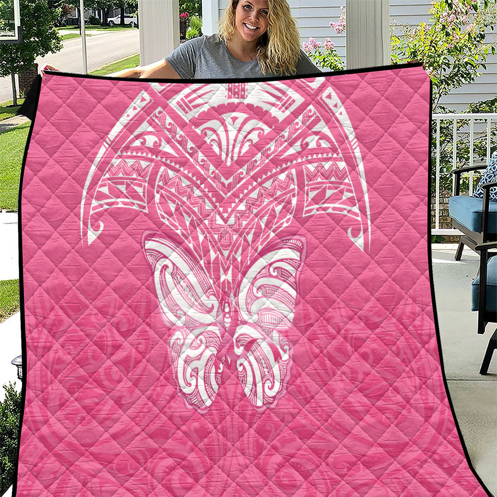 New Zealand Breast Cancer Support Quilt Maori Butterfly Pink Ribbon