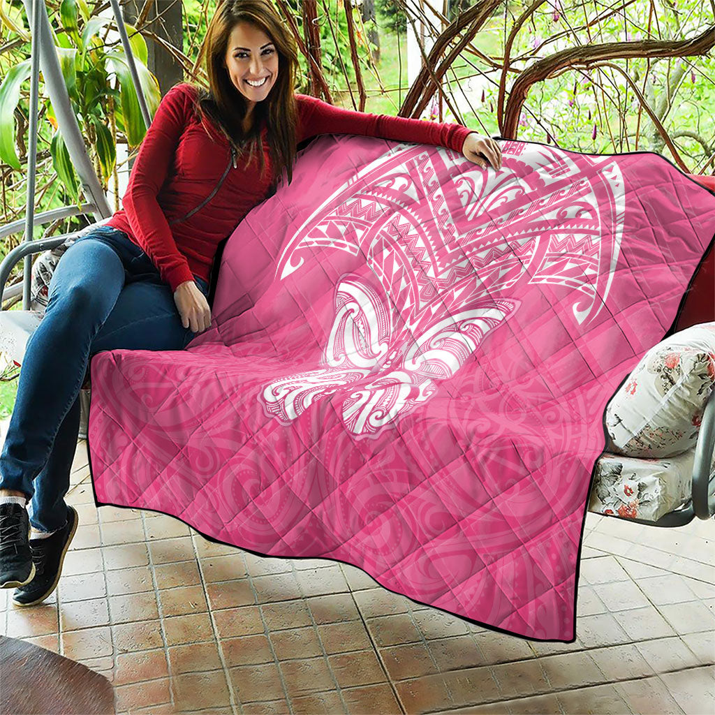 New Zealand Breast Cancer Support Quilt Maori Butterfly Pink Ribbon