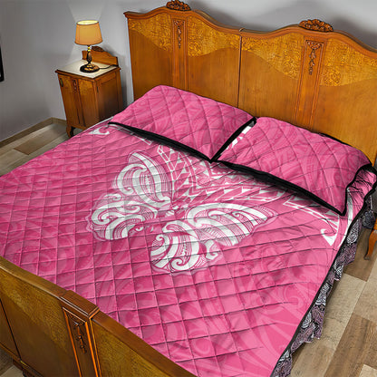 New Zealand Breast Cancer Support Quilt Bed Set Maori Butterfly Pink Ribbon
