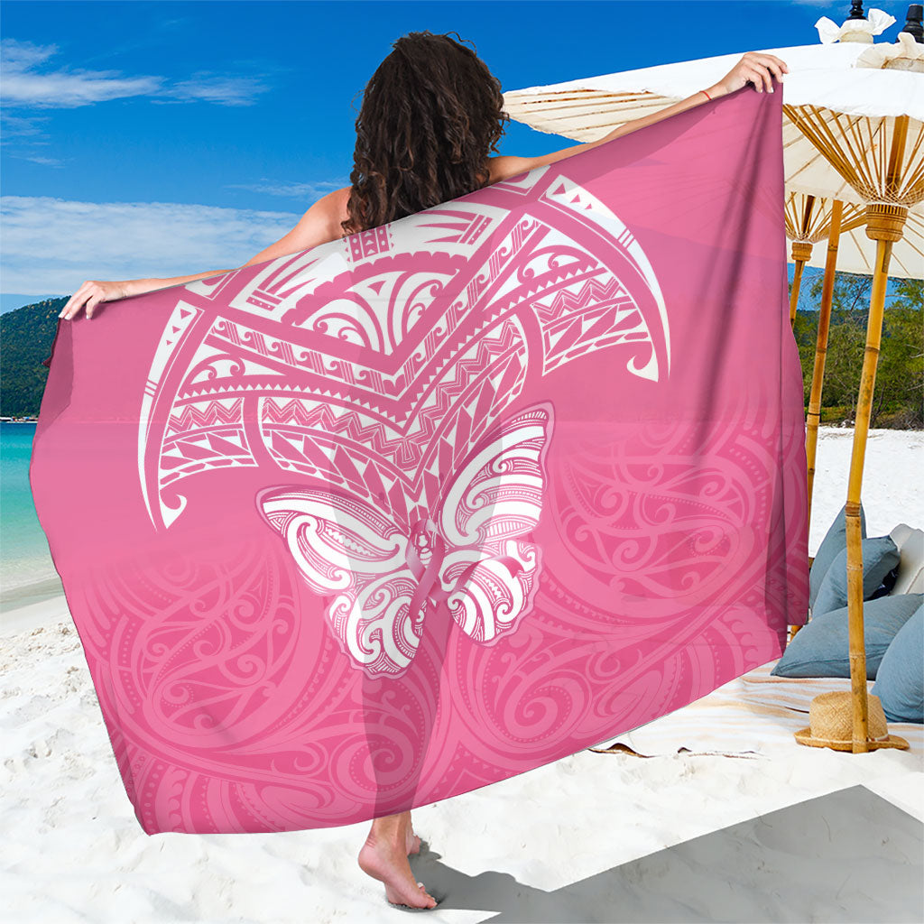 New Zealand Breast Cancer Support Sarong Maori Butterfly Pink Ribbon