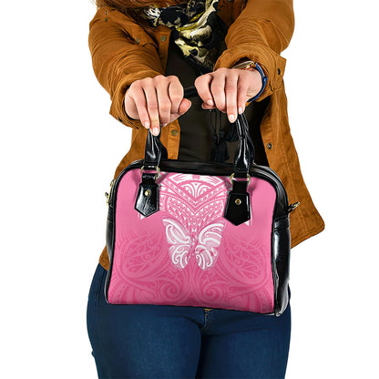 New Zealand Breast Cancer Support Shoulder Handbag Maori Butterfly Pink Ribbon