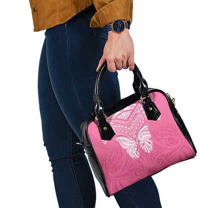 New Zealand Breast Cancer Support Shoulder Handbag Maori Butterfly Pink Ribbon