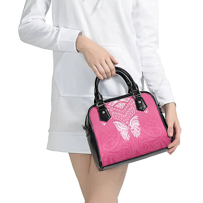 New Zealand Breast Cancer Support Shoulder Handbag Maori Butterfly Pink Ribbon