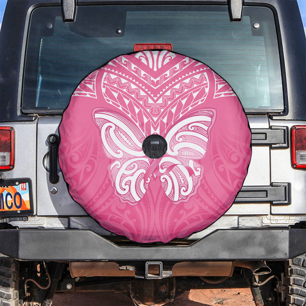 New Zealand Breast Cancer Support Spare Tire Cover Maori Butterfly Pink Ribbon