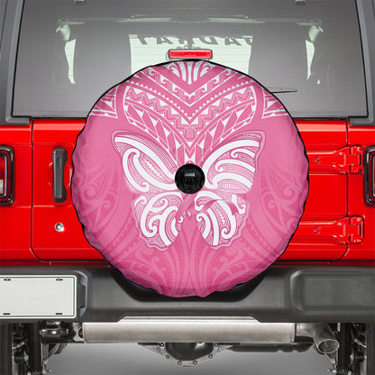 New Zealand Breast Cancer Support Spare Tire Cover Maori Butterfly Pink Ribbon