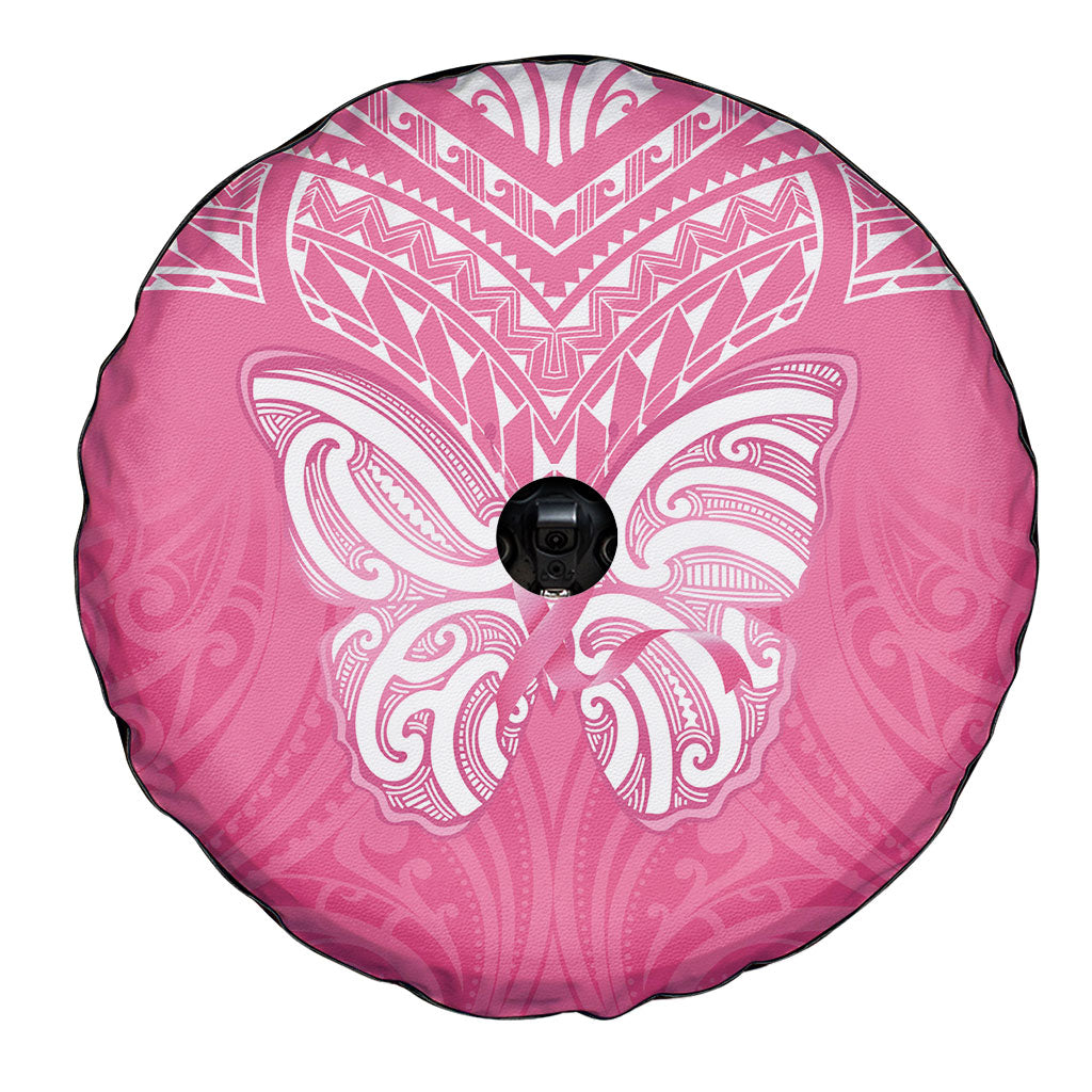 New Zealand Breast Cancer Support Spare Tire Cover Maori Butterfly Pink Ribbon