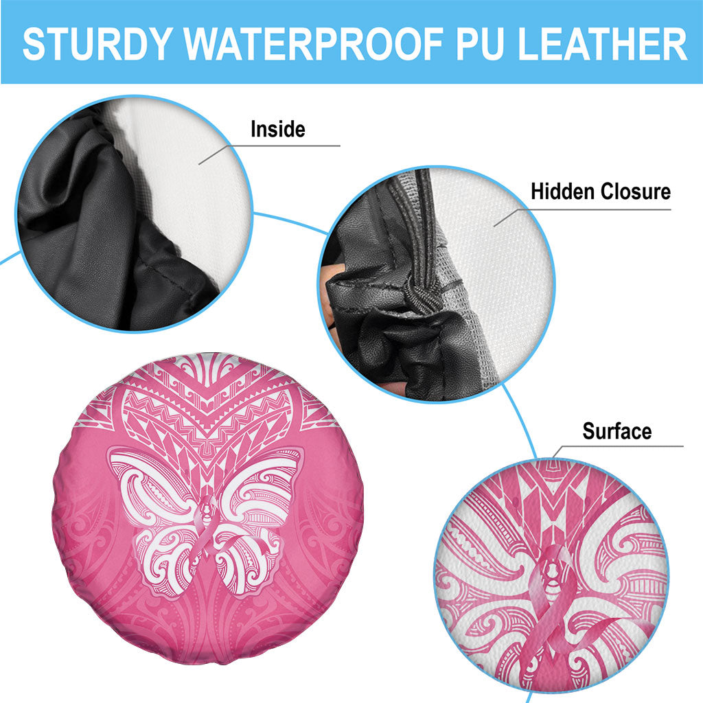 New Zealand Breast Cancer Support Spare Tire Cover Maori Butterfly Pink Ribbon