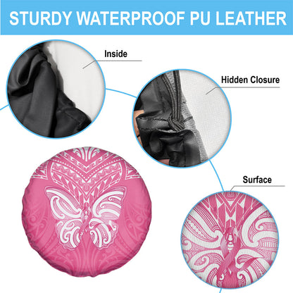 New Zealand Breast Cancer Support Spare Tire Cover Maori Butterfly Pink Ribbon