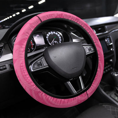 New Zealand Breast Cancer Support Steering Wheel Cover Maori Butterfly Pink Ribbon
