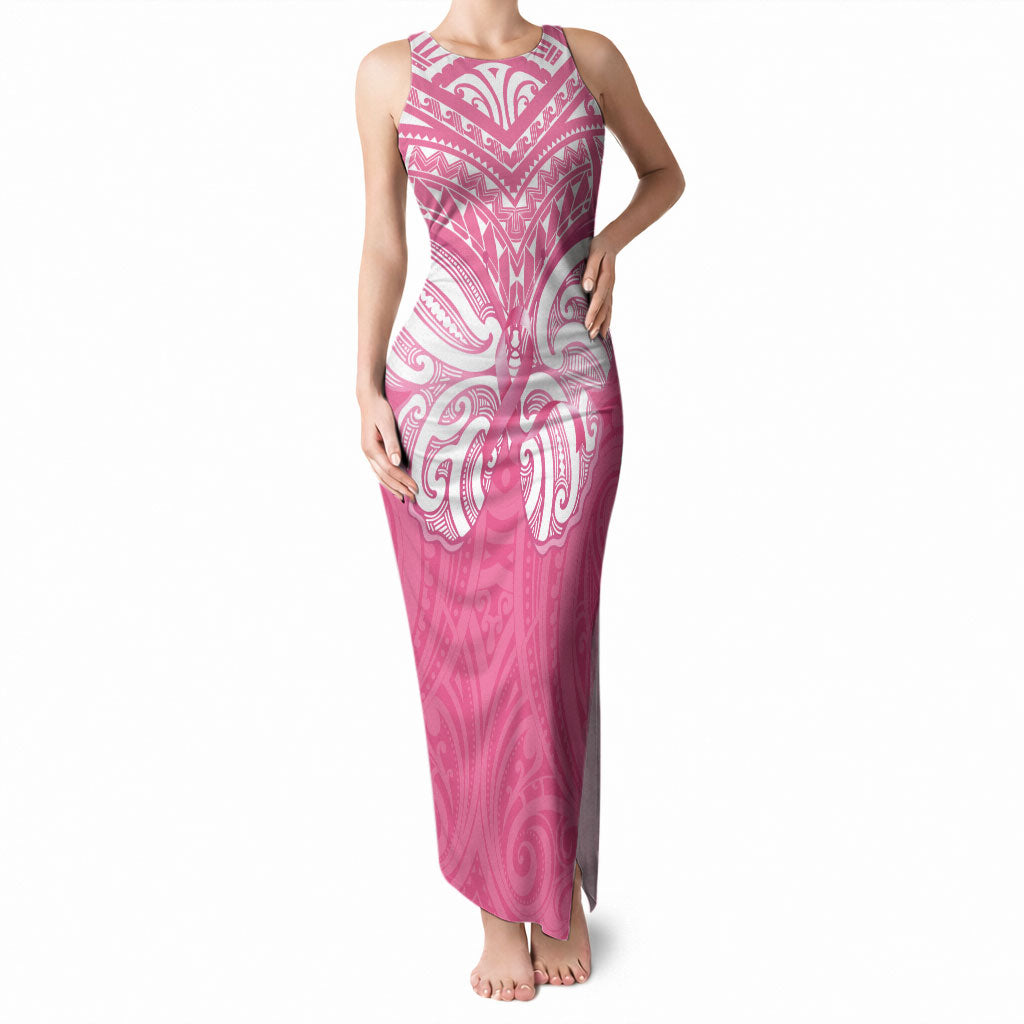 New Zealand Breast Cancer Support Tank Maxi Dress Maori Butterfly Pink Ribbon