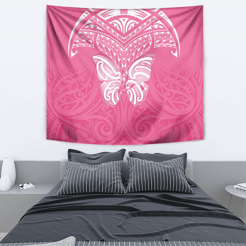 New Zealand Breast Cancer Support Tapestry Maori Butterfly Pink Ribbon