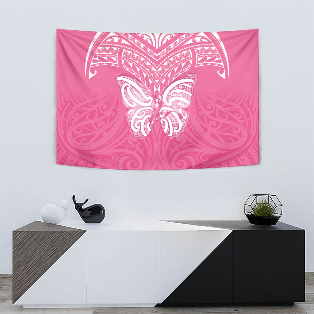 New Zealand Breast Cancer Support Tapestry Maori Butterfly Pink Ribbon