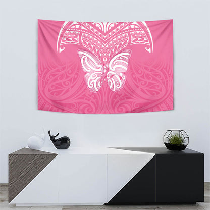 New Zealand Breast Cancer Support Tapestry Maori Butterfly Pink Ribbon