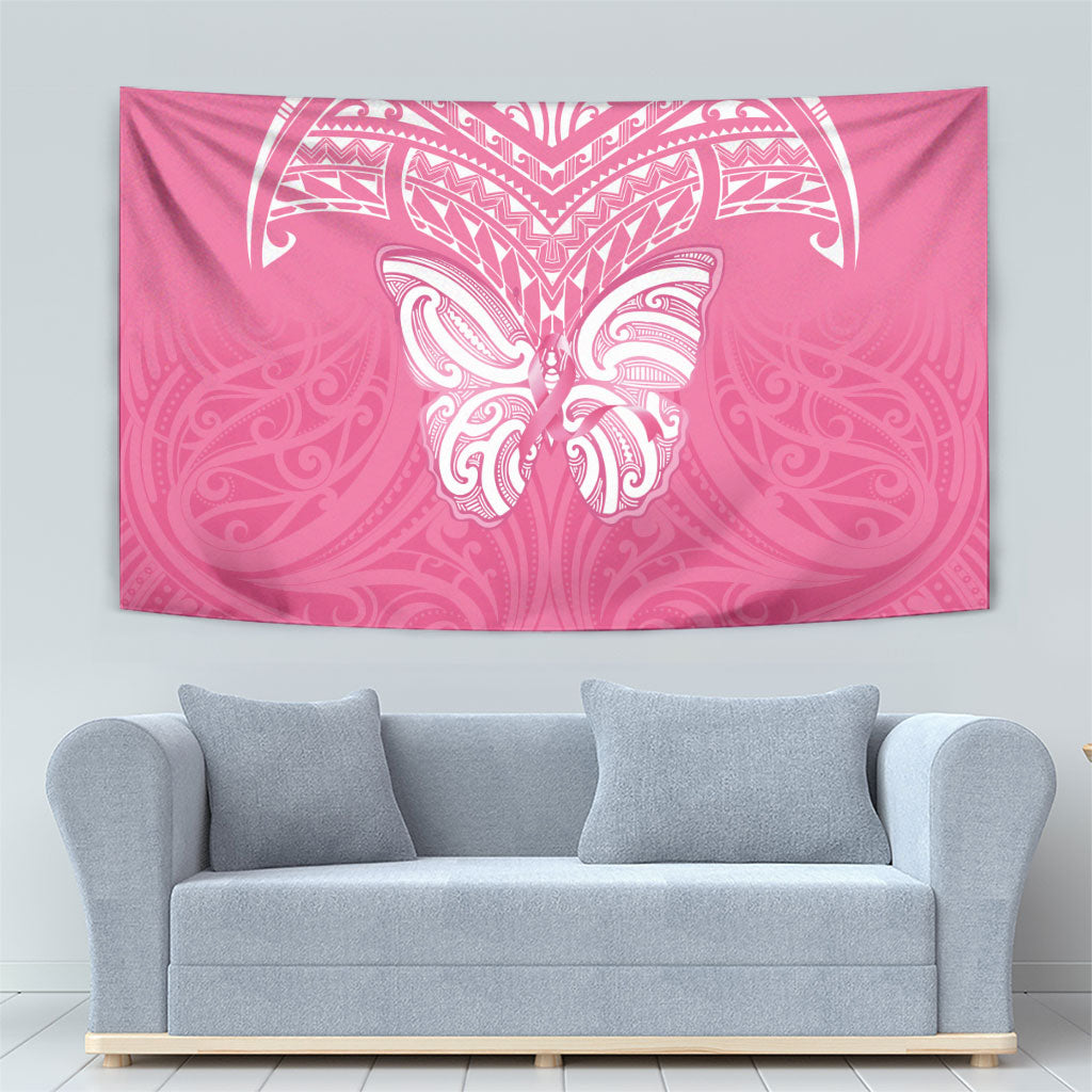 New Zealand Breast Cancer Support Tapestry Maori Butterfly Pink Ribbon