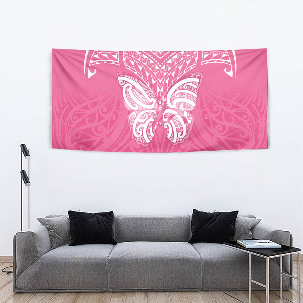 New Zealand Breast Cancer Support Tapestry Maori Butterfly Pink Ribbon