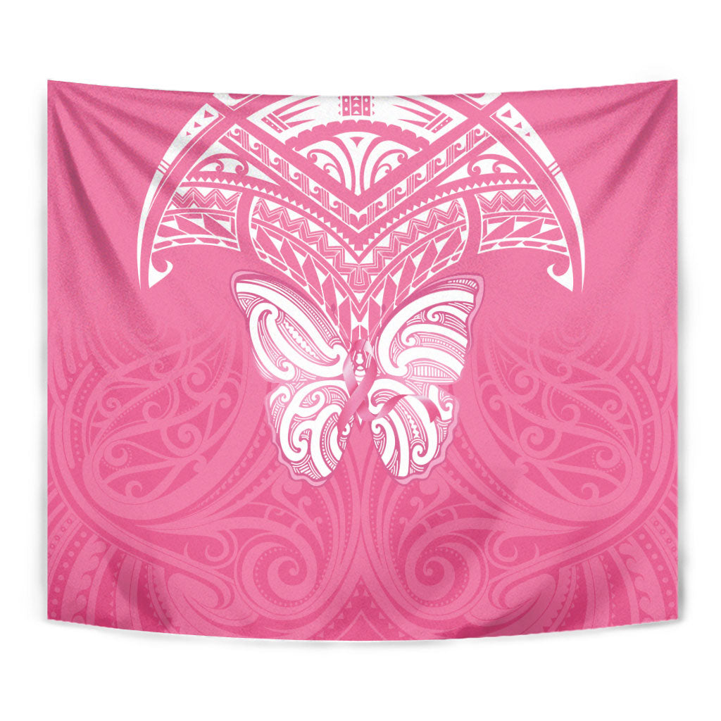 New Zealand Breast Cancer Support Tapestry Maori Butterfly Pink Ribbon
