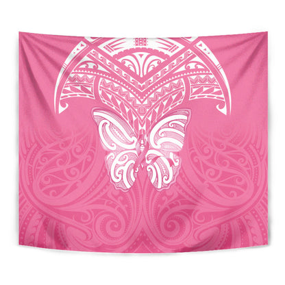 New Zealand Breast Cancer Support Tapestry Maori Butterfly Pink Ribbon