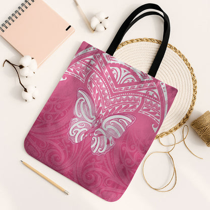 New Zealand Breast Cancer Support Tote Bag Maori Butterfly Pink Ribbon