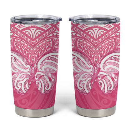 New Zealand Breast Cancer Support Tumbler Cup Maori Butterfly Pink Ribbon