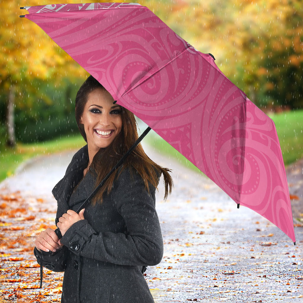 New Zealand Breast Cancer Support Umbrella Maori Butterfly Pink Ribbon